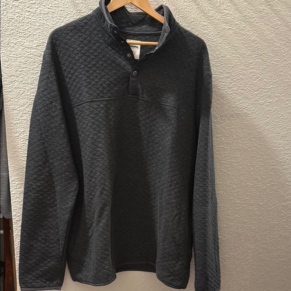 Sonoma Men's Dark Gray Quilted Sweater